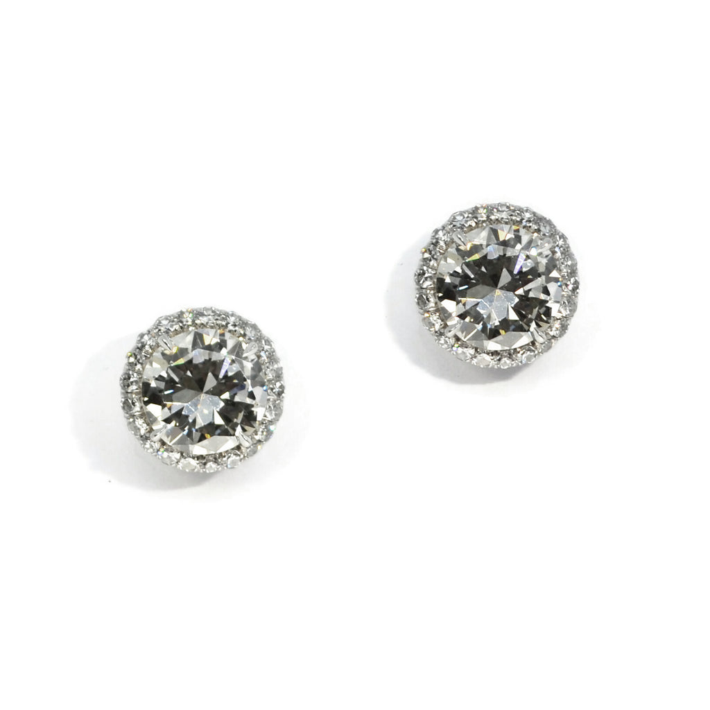 Diamonique 100-Facet 2.00 cttw Stud Earrings, Platinum Clad - QVC.com